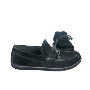 Vionic Alder Black Suede Moccasin Slippers Men’s Size 10 comfort arch support